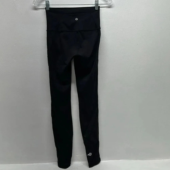Lululemon Wunder Under Hi-Rise Tight Leggings Cut Out Mesh 28" Black Size 4 - Picture 6 of 11